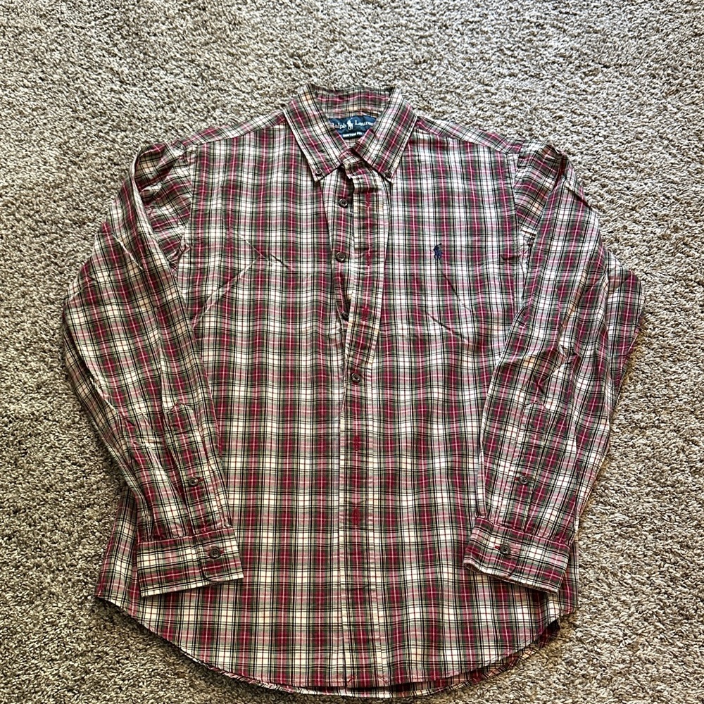 Ralph Lauren Red and White Plaid Casual Shirt